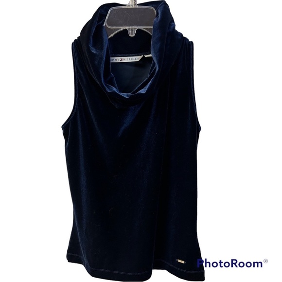 Tommy Hilfiger Tops - TOMMY HILFIGER COWL NECK SLEEVELESS VELVET BLOUSE